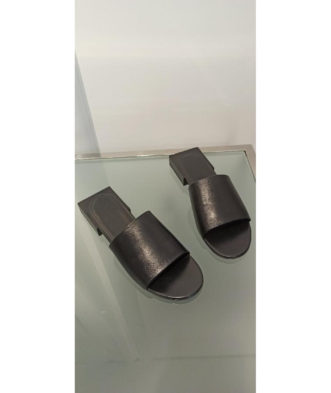 BALENCIAGA Черные кожаные мюли, фото 4