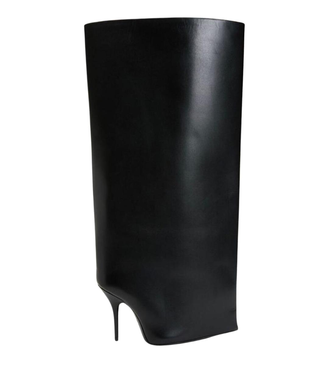 BALENCIAGA Черные кожаные сапоги, фото 1