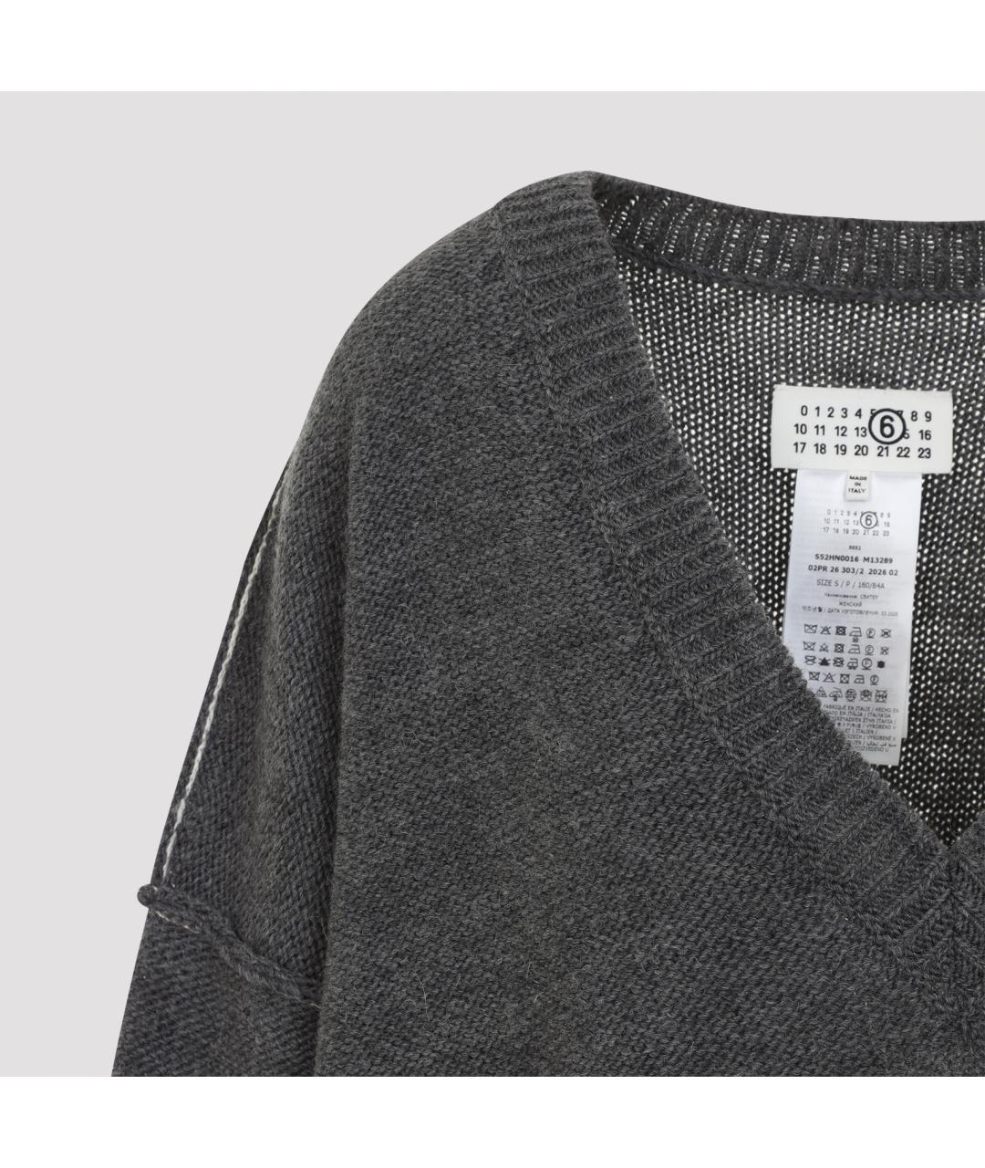 MM6 MAISON MARGIELA Серый шерстяной джемпер / свитер, фото 4