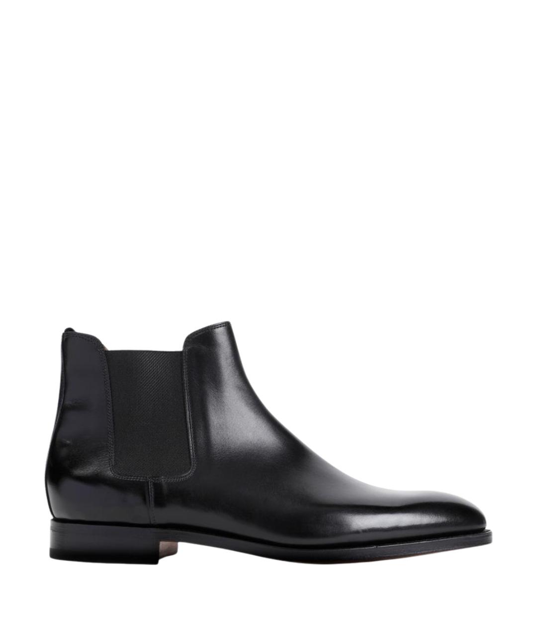 JOHN LOBB Черные кожаные низкие ботинки, фото 1