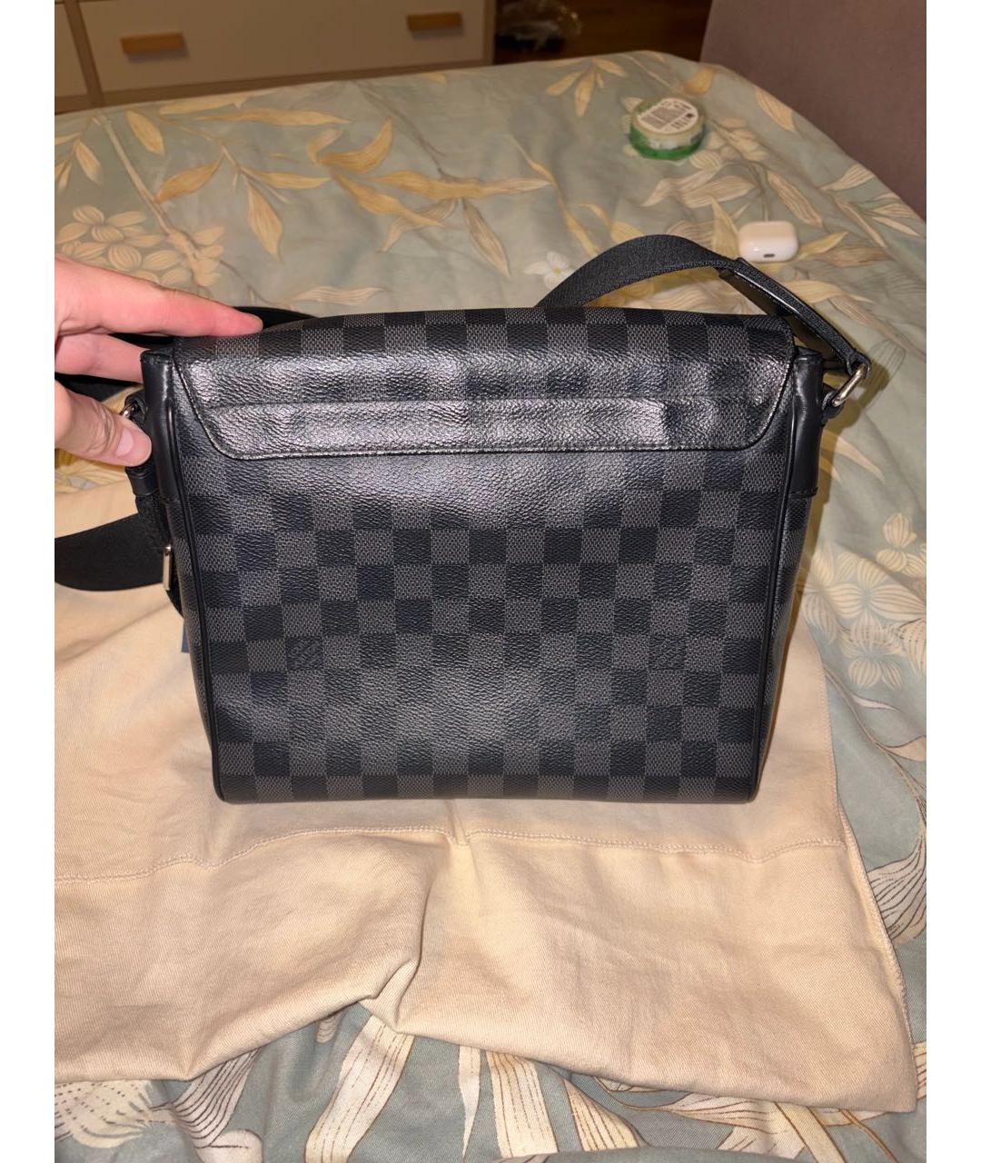 LOUIS VUITTON Черная канва сумка на плечо, фото 3