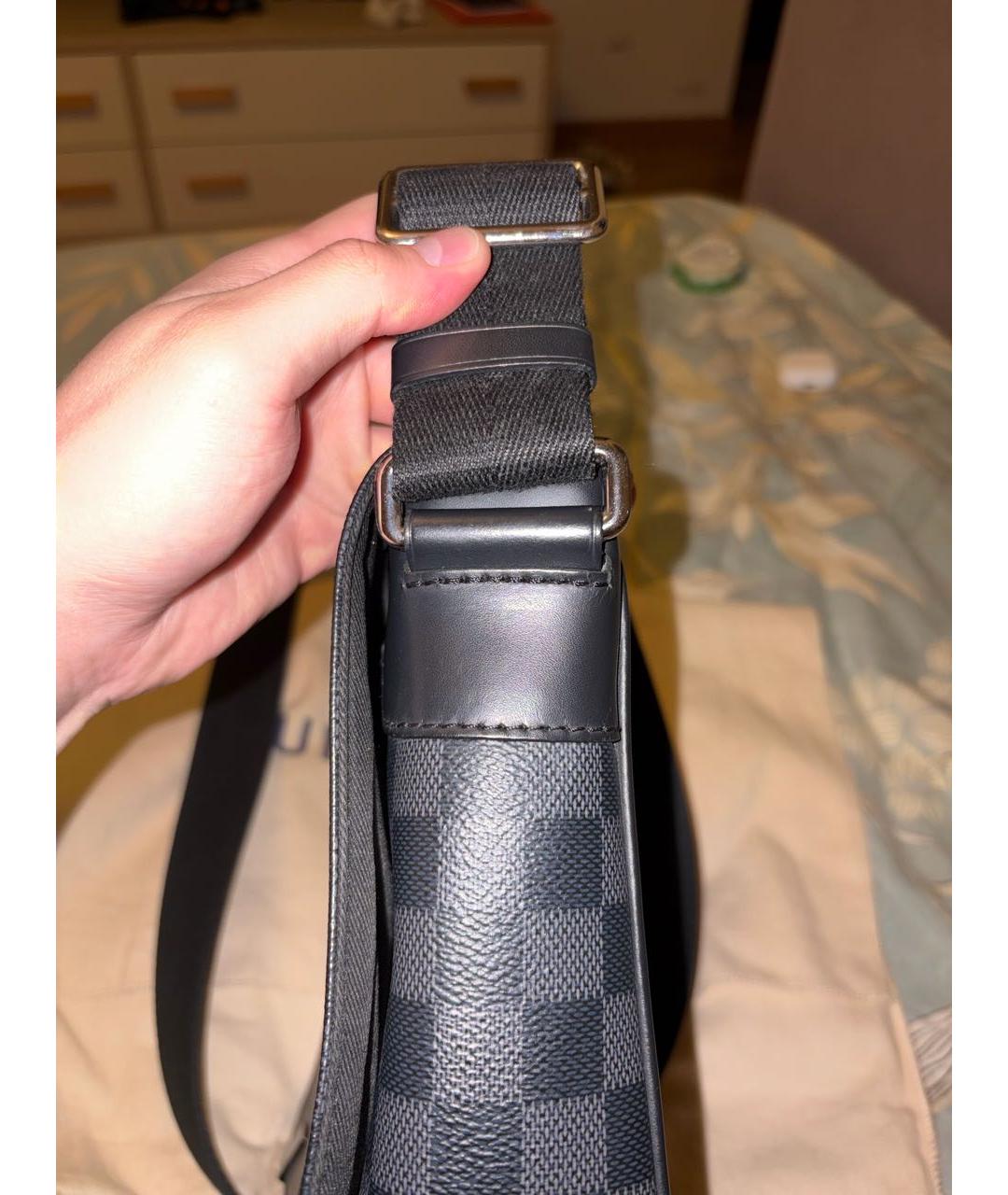 LOUIS VUITTON Черная канва сумка на плечо, фото 7