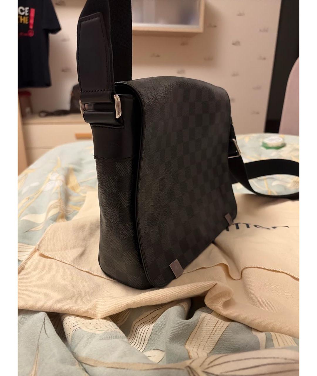 LOUIS VUITTON Черная канва сумка на плечо, фото 2