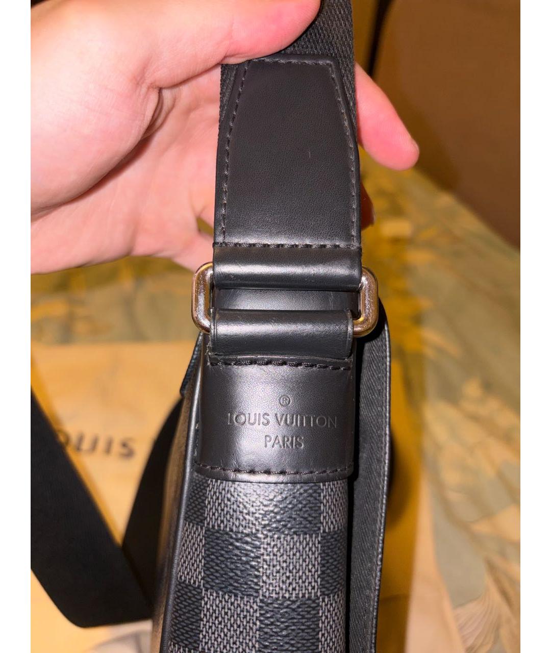 LOUIS VUITTON Черная канва сумка на плечо, фото 6