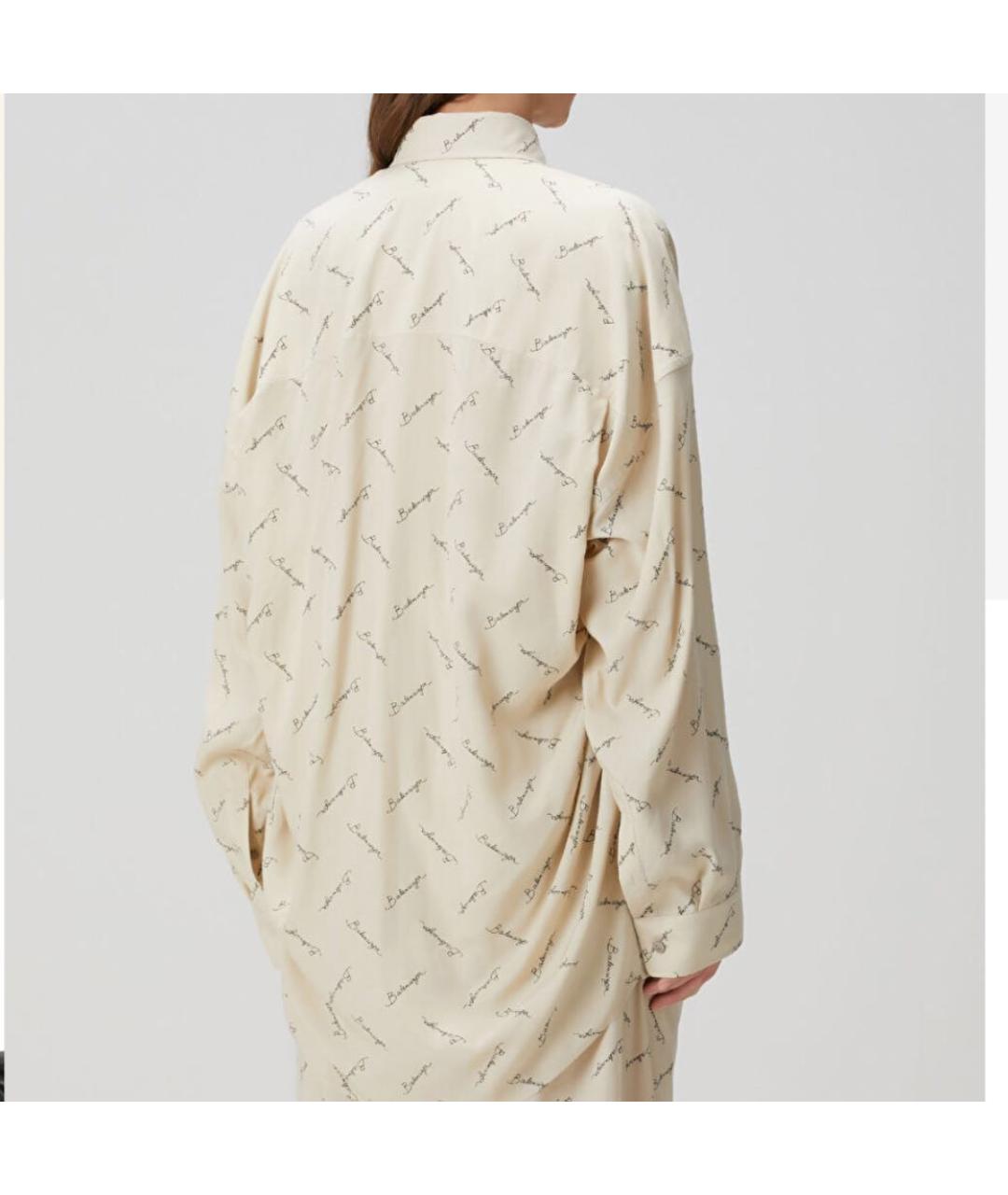 BALENCIAGA Бежевая вискозная рубашка, фото 2