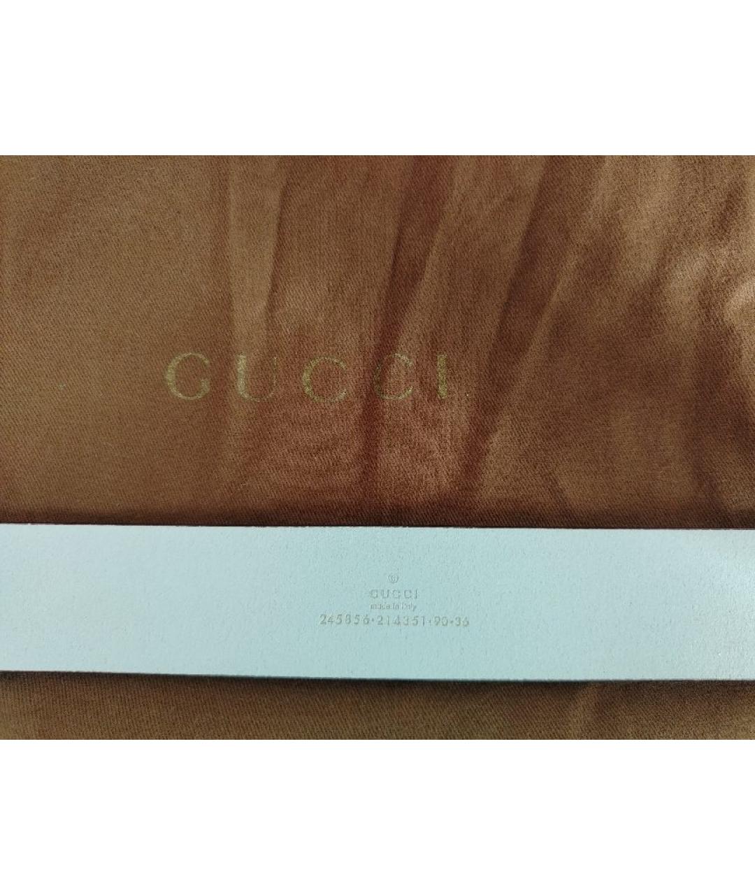 GUCCI Белый кожаный ремень, фото 3