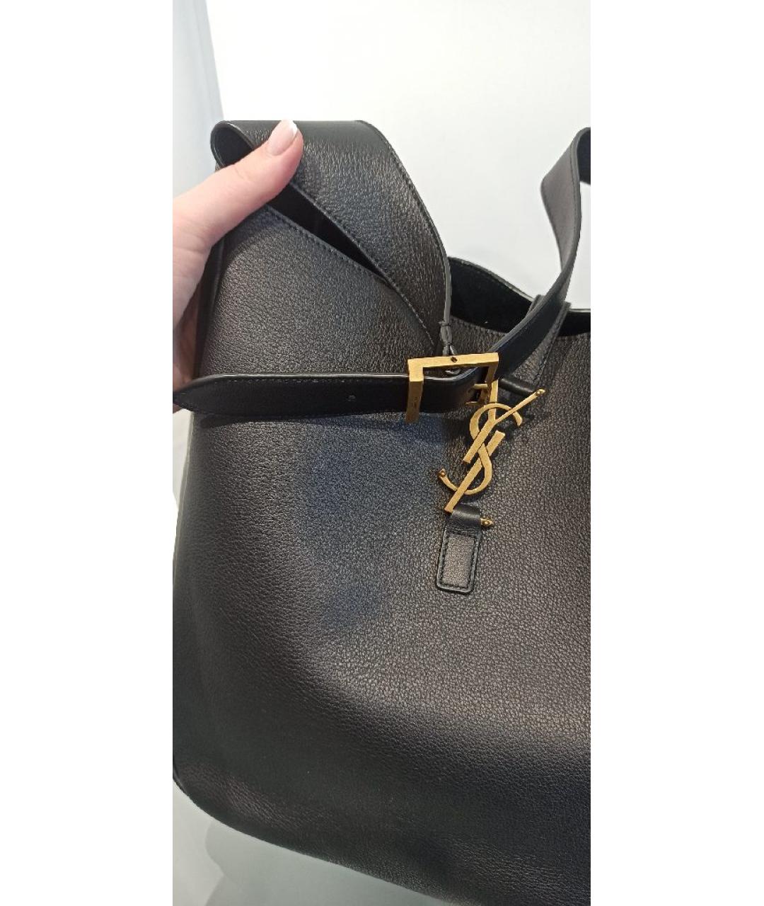 SAINT LAURENT Черная кожаная сумка через плечо, фото 8