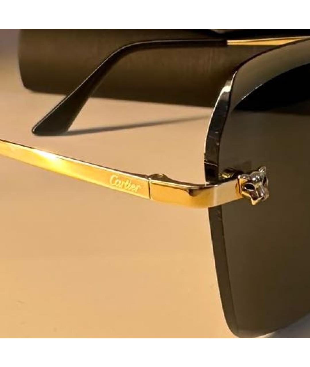 CARTIER Золотые металлические солнцезащитные очки, фото 3