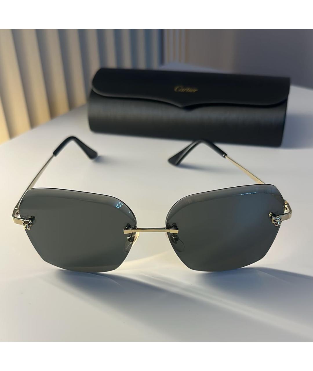 CARTIER Золотые металлические солнцезащитные очки, фото 5