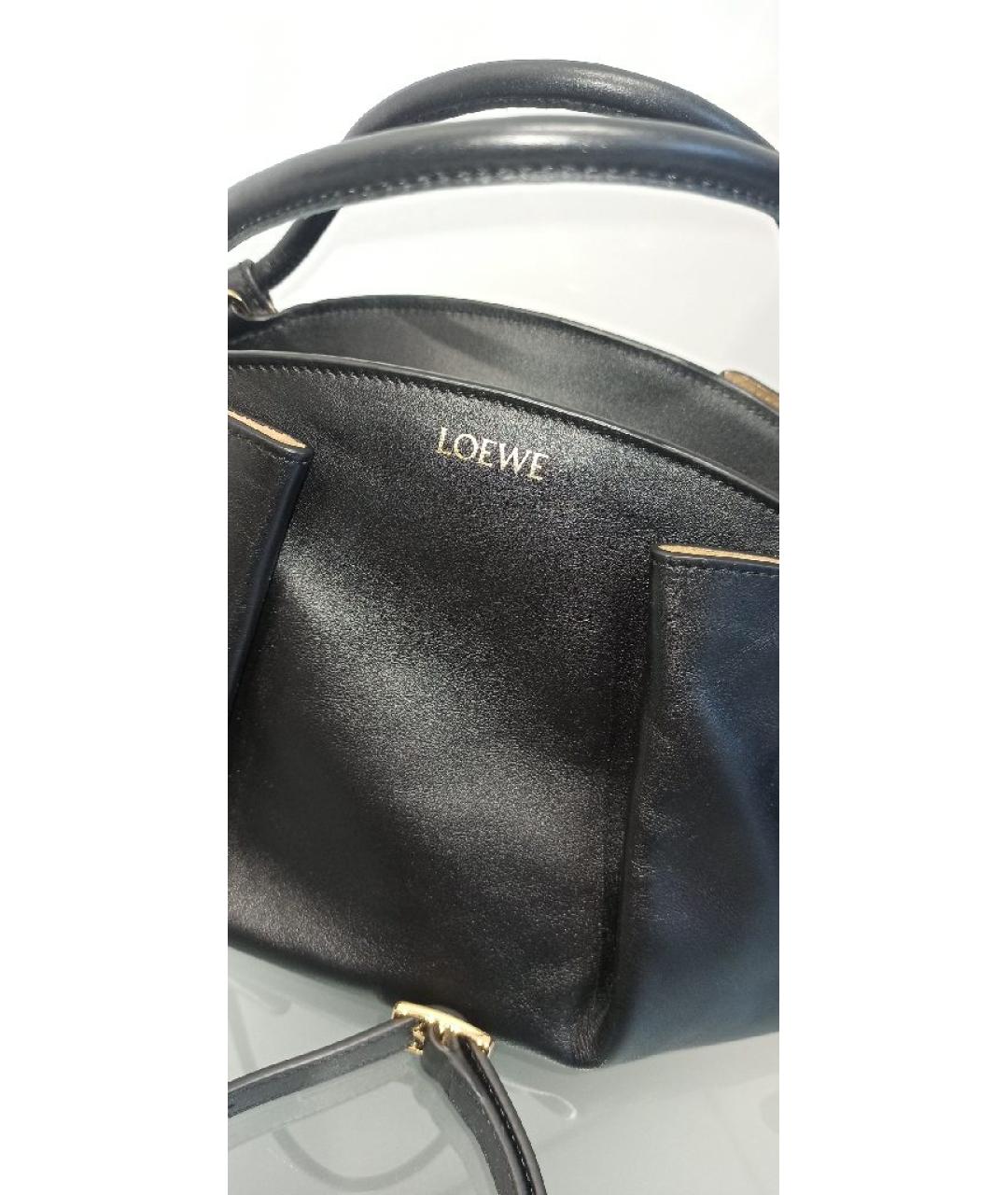 LOEWE Черная кожаная сумка с короткими ручками, фото 8