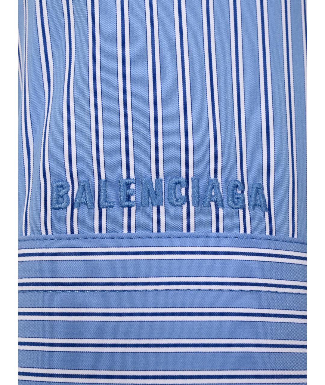 BALENCIAGA Голубая хлопковая рубашка, фото 5
