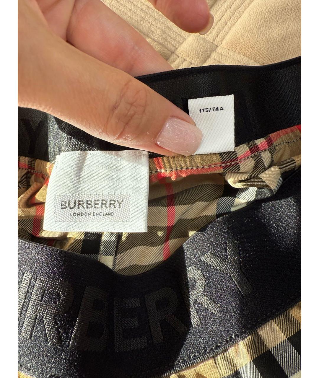 BURBERRY Коричневые полиэстеровые леггинсы и велосипедки, фото 3