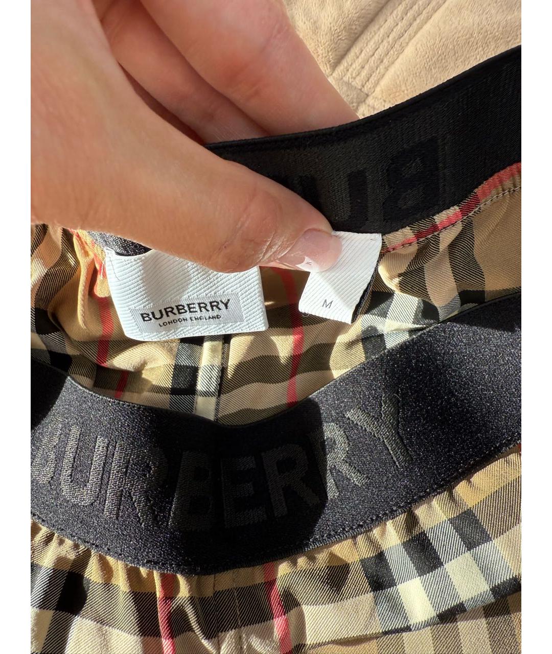 BURBERRY Коричневые полиэстеровые леггинсы и велосипедки, фото 4