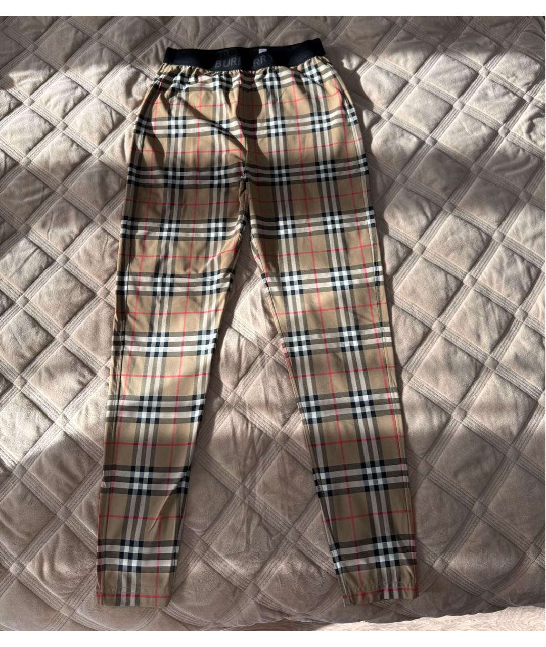BURBERRY Коричневые полиэстеровые леггинсы и велосипедки, фото 5