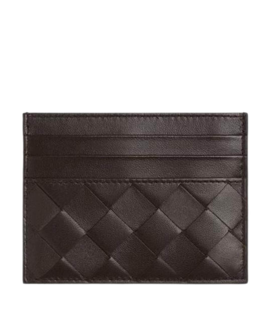 BOTTEGA VENETA Коричневый кожаный кардхолдер, фото 1