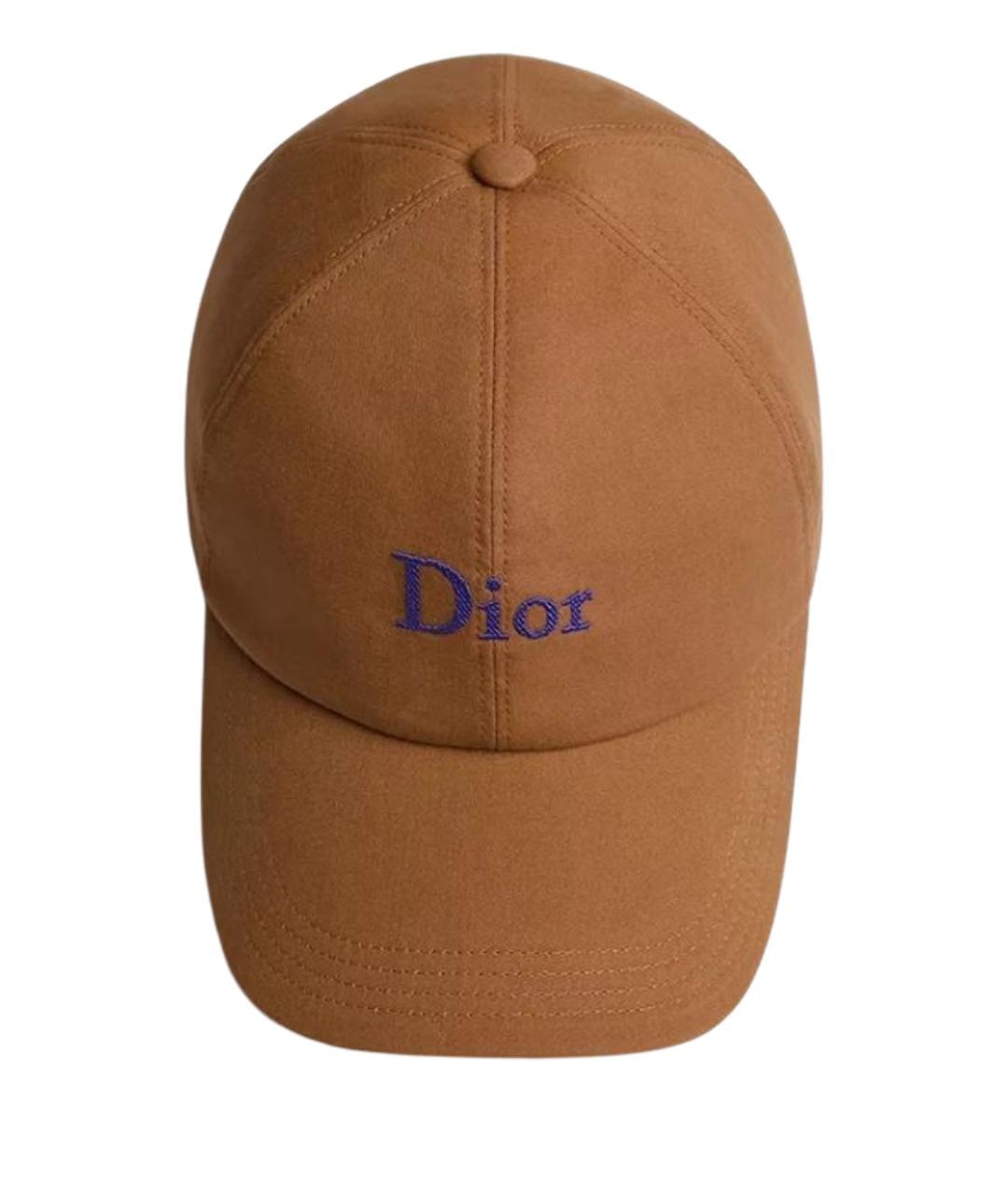 CHRISTIAN DIOR Коричневая хлопковая кепка/бейсболка, фото 1