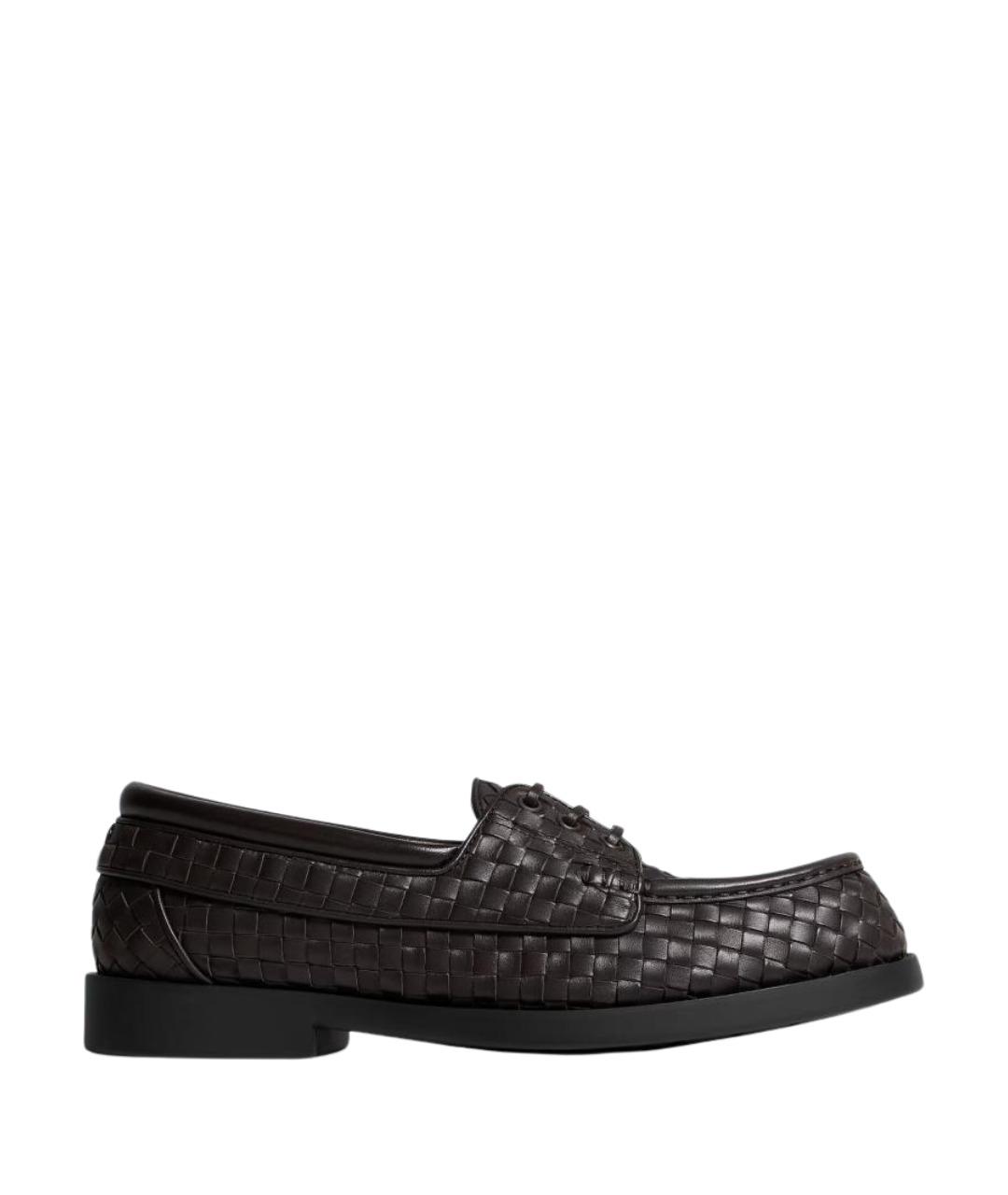 BOTTEGA VENETA Коричневые кожаные лоферы, фото 1