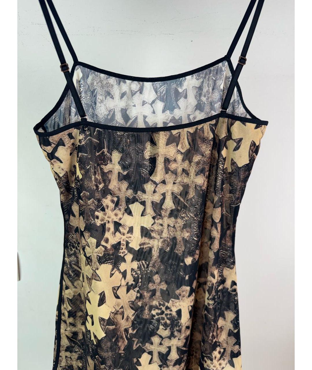 CHROME HEARTS Горчичное полиамидовое коктейльное платье, фото 3
