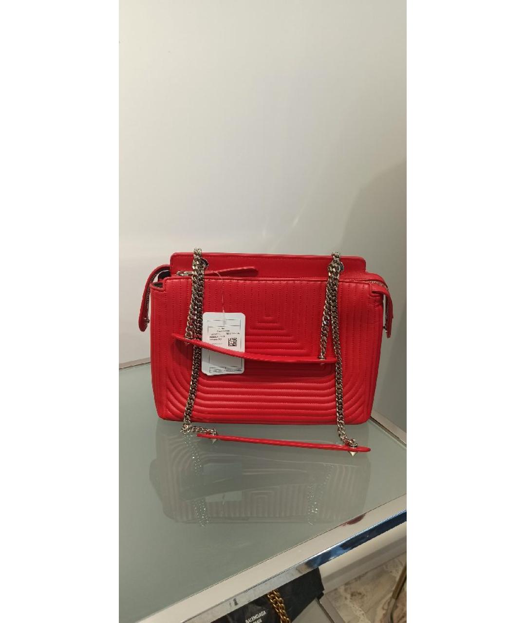 FENDI Красная кожаная сумка через плечо, фото 3