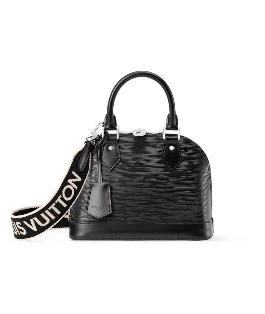 LOUIS VUITTON Черная кожаная сумка с короткими ручками, фото 6