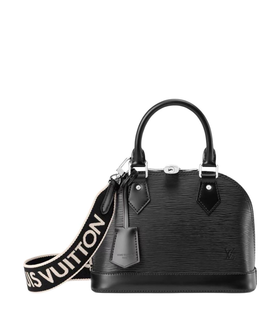LOUIS VUITTON Черная кожаная сумка с короткими ручками, фото 1