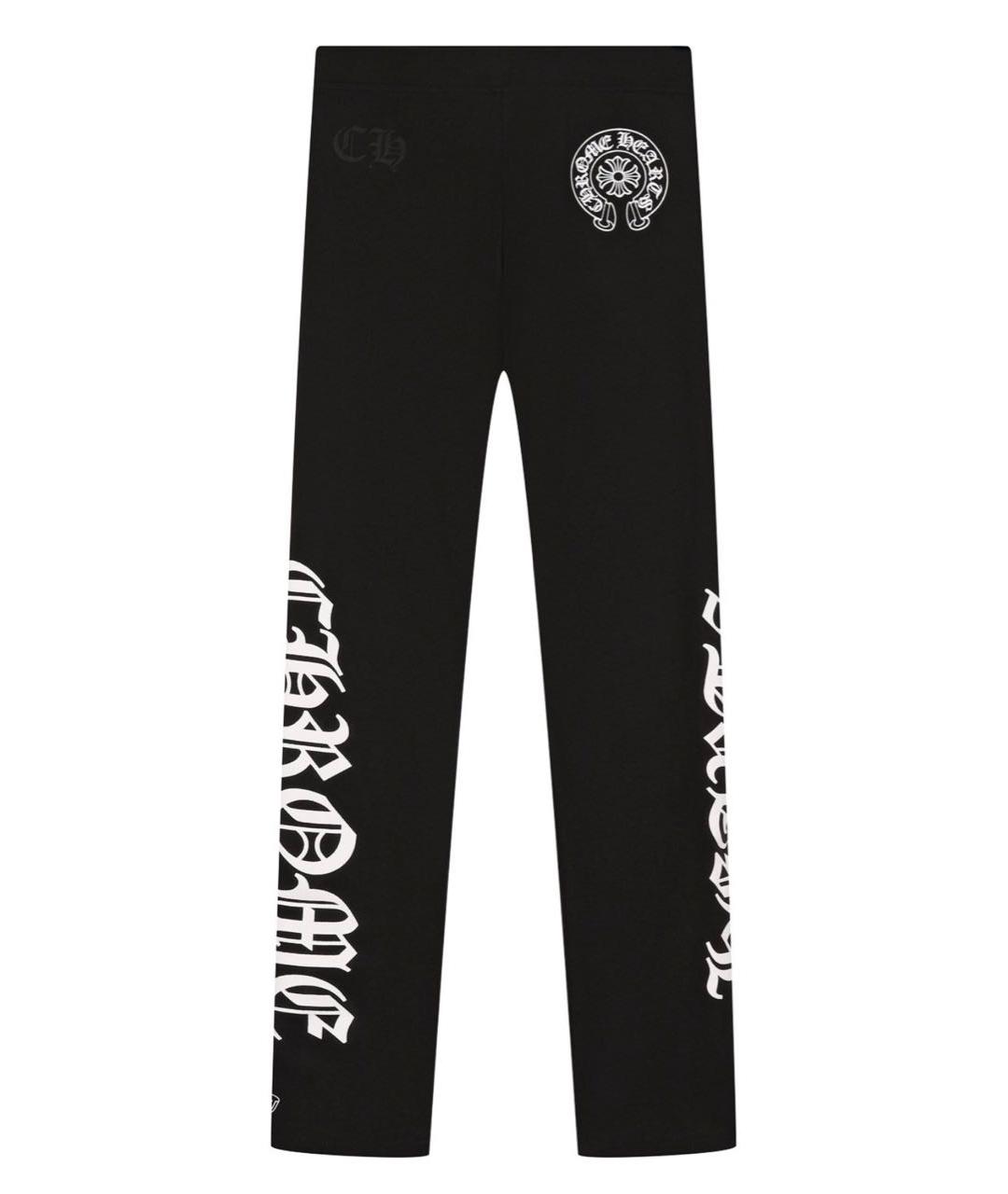 CHROME HEARTS Черные хлопко-эластановые леггинсы и велосипедки, фото 1