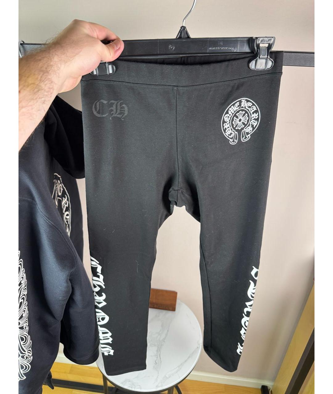 CHROME HEARTS Черные хлопко-эластановые леггинсы и велосипедки, фото 4