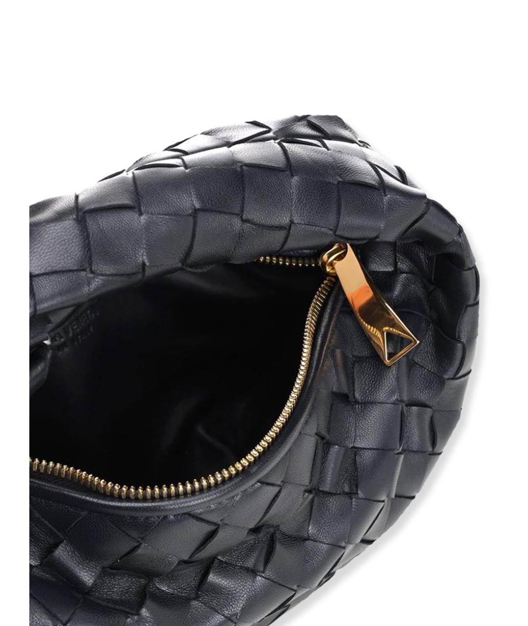 BOTTEGA VENETA Черная кожаная сумка с короткими ручками, фото 4