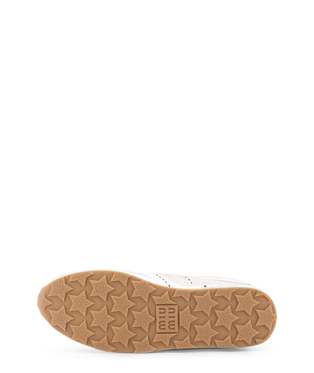 MIU MIU Серебряные кожаные кроссовки, фото 4