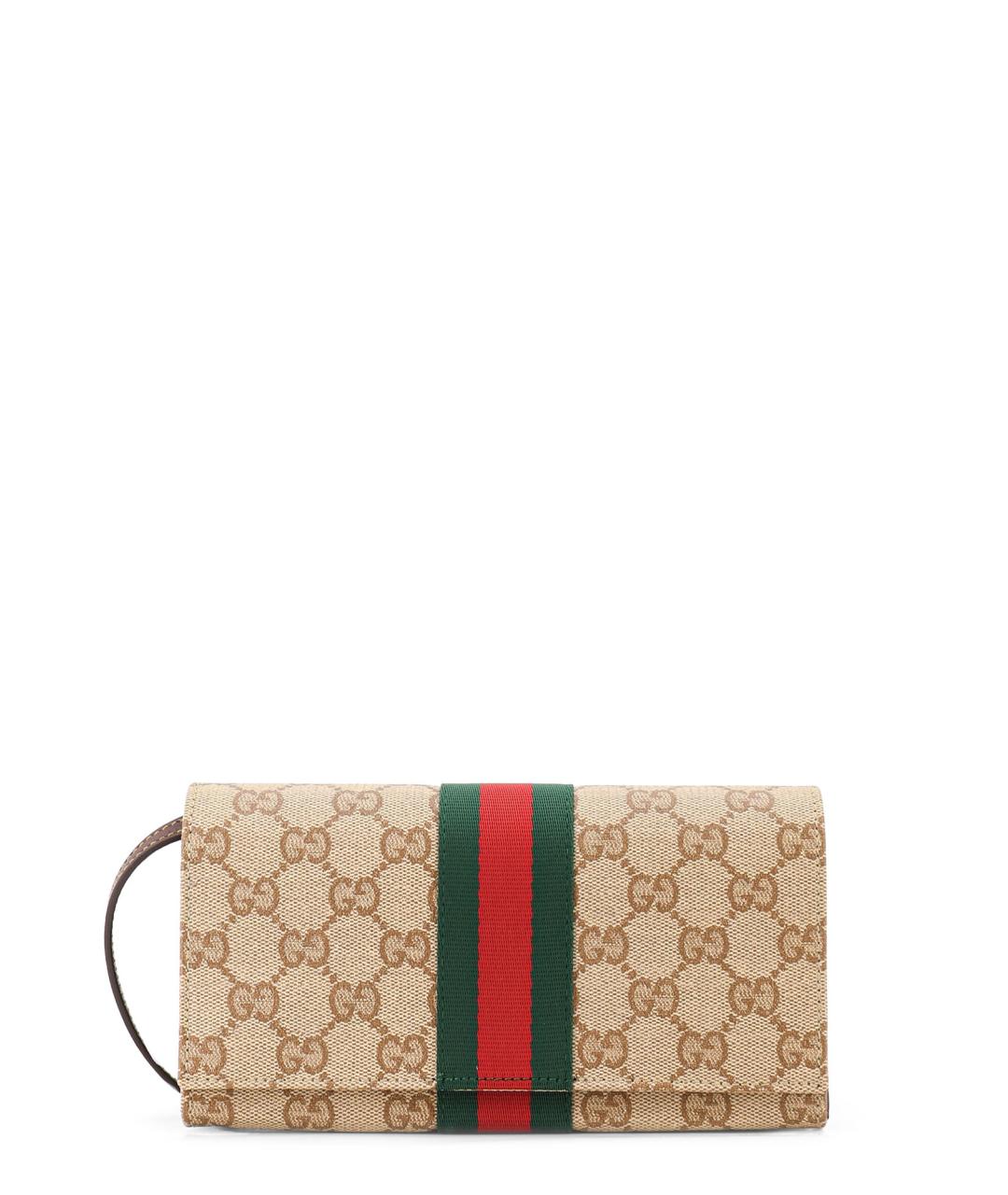 GUCCI Бежевая тканевая сумка через плечо, фото 1