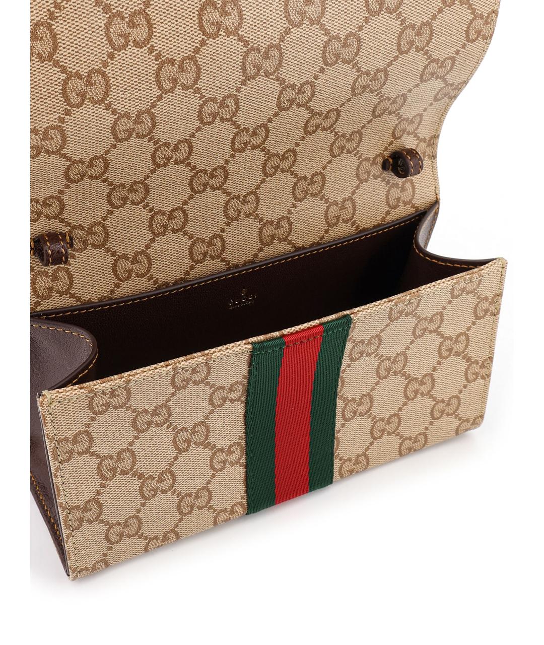 GUCCI Бежевая тканевая сумка через плечо, фото 4