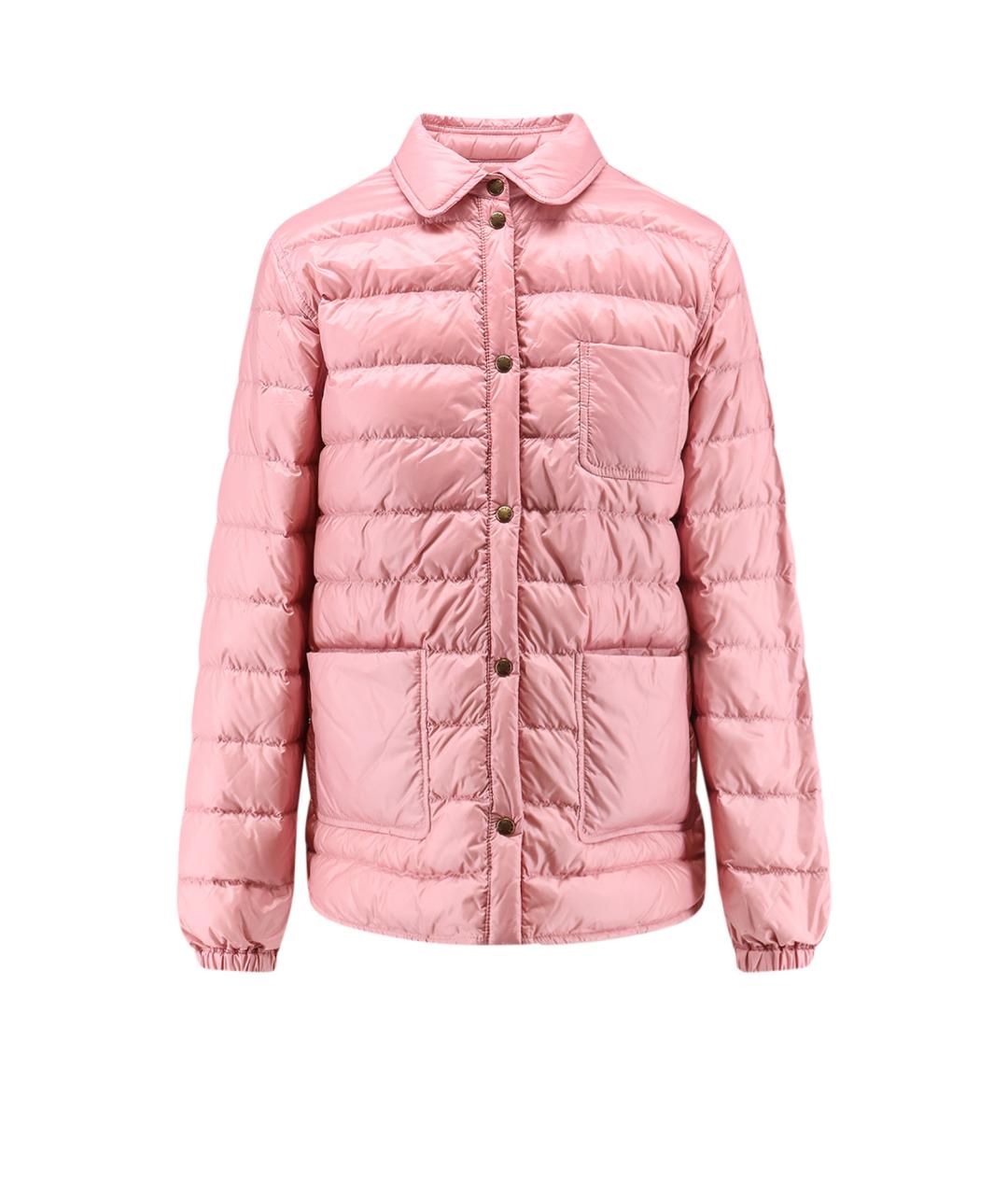 MONCLER Розовый полиамидовый пуховик, фото 1
