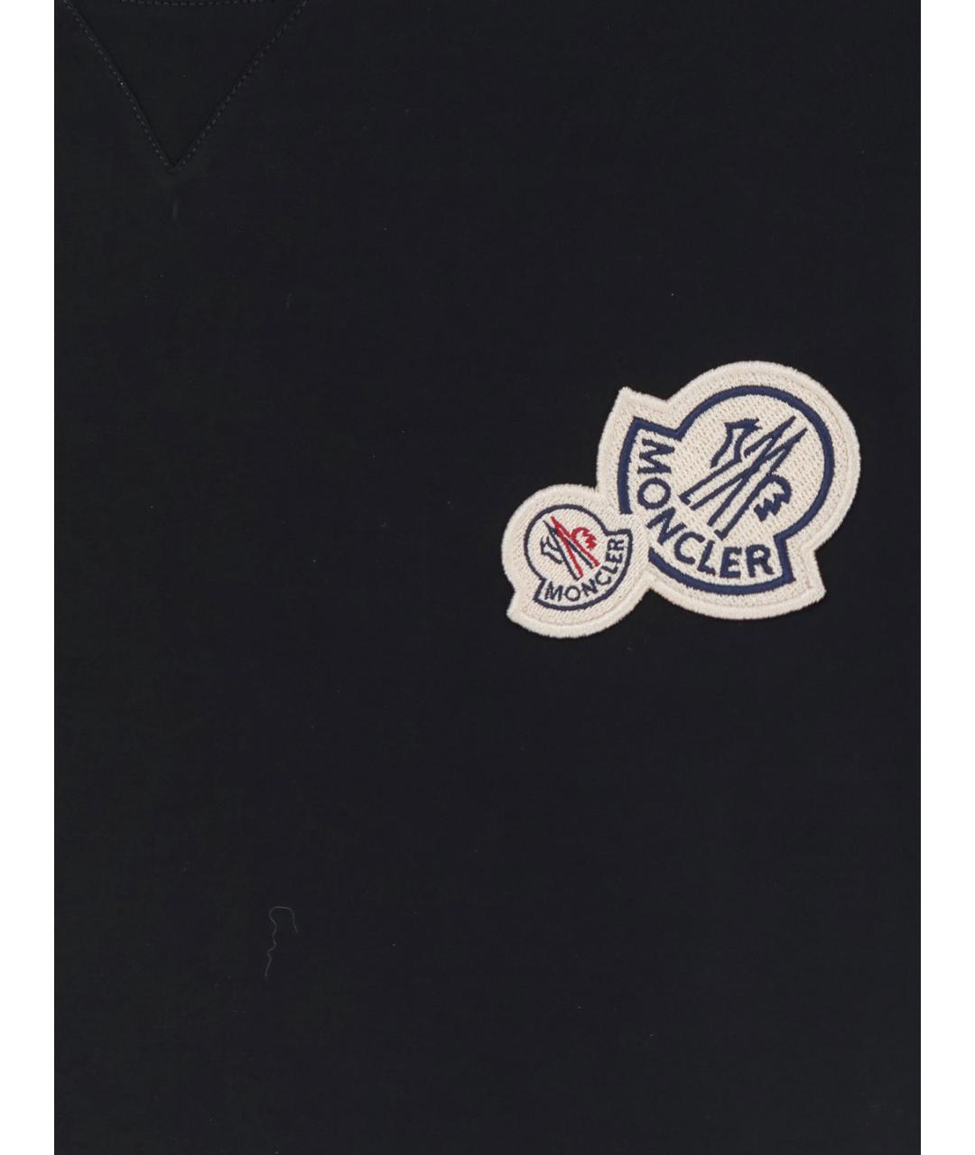 MONCLER Черная хлопковая футболка, фото 3