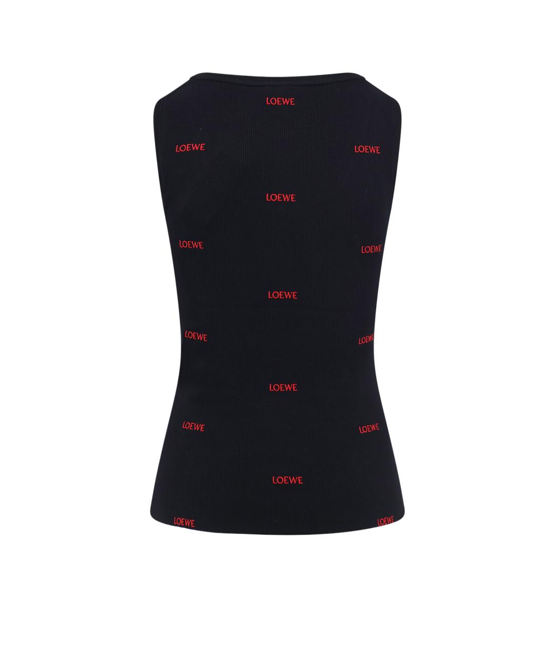LOEWE Черная хлопковая майка, фото 2