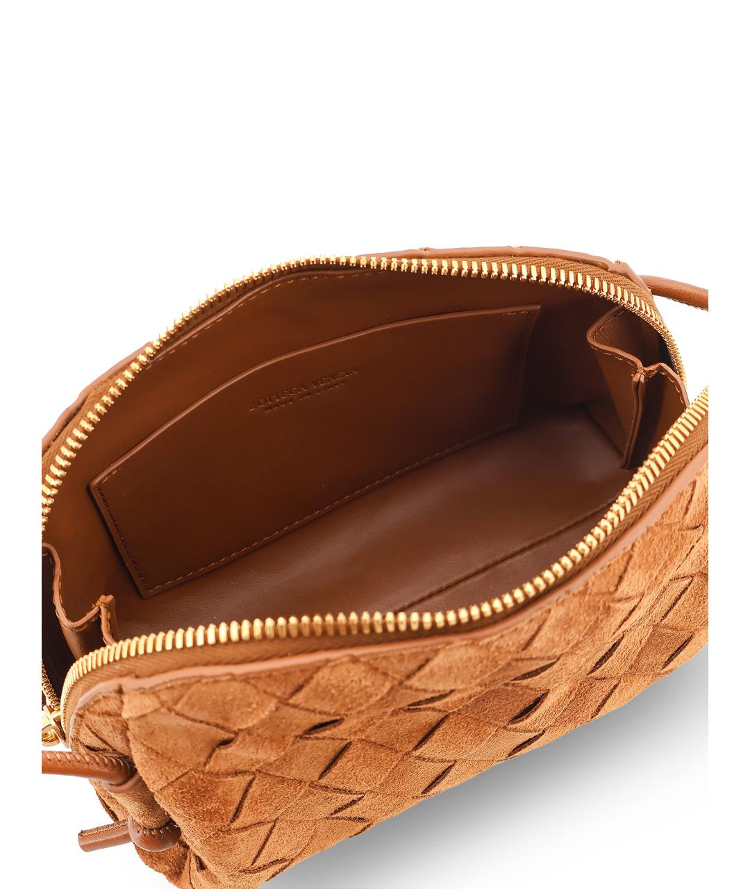 BOTTEGA VENETA Коричневая замшевая сумка через плечо, фото 4