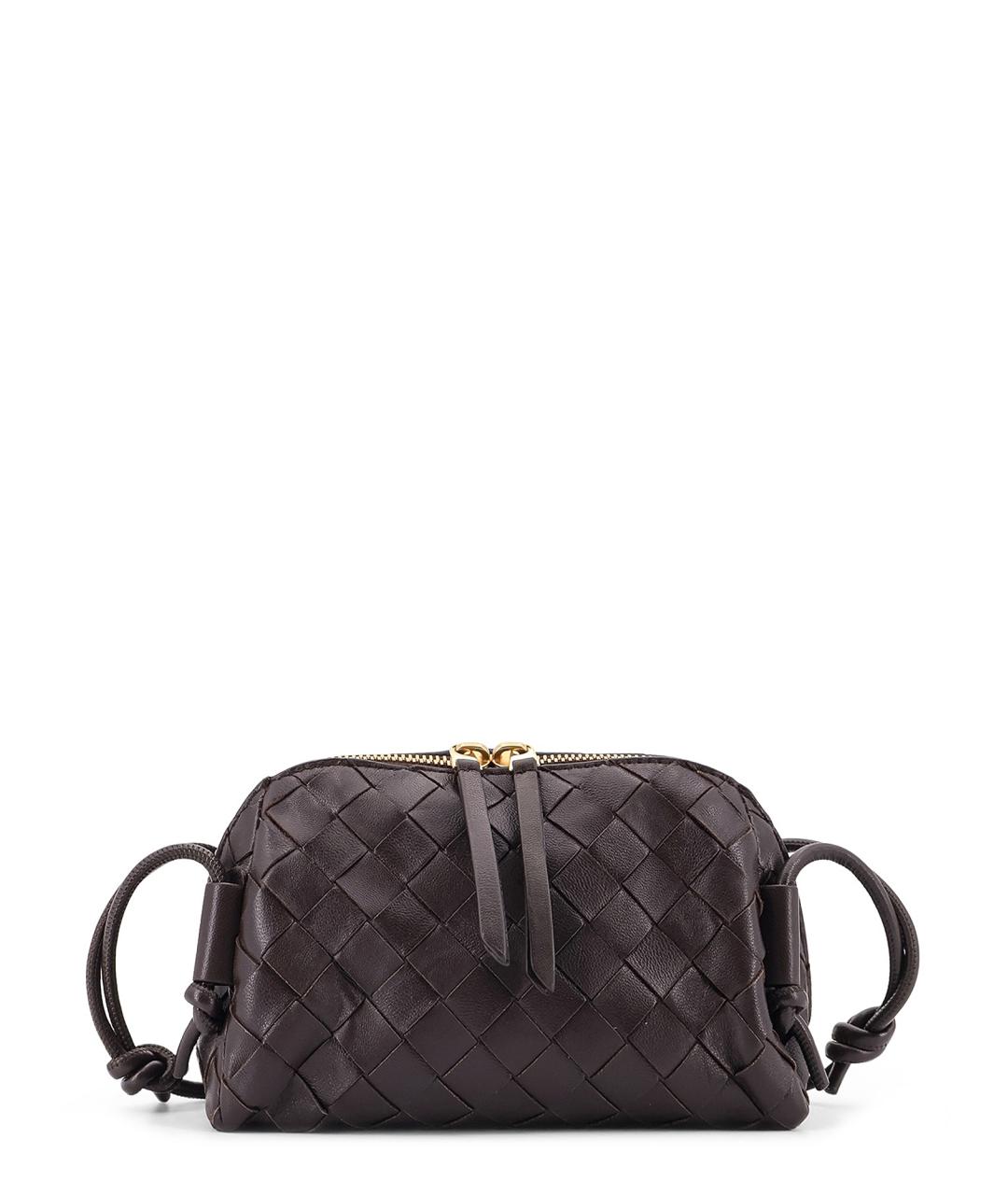 BOTTEGA VENETA Бордовая кожаная сумка через плечо, фото 1