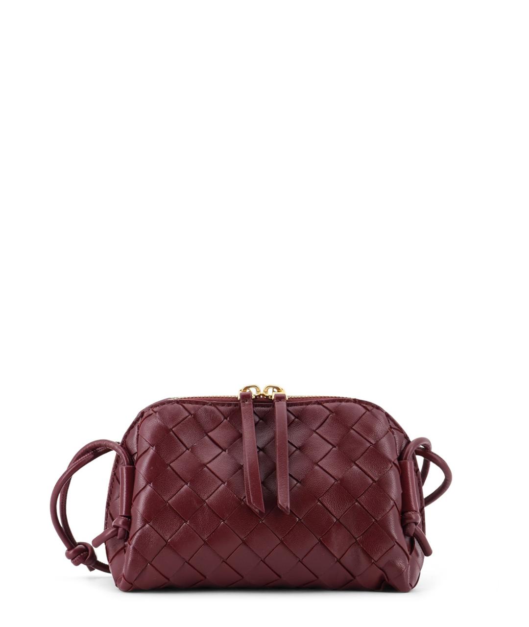 BOTTEGA VENETA Бордовая кожаная сумка через плечо, фото 1