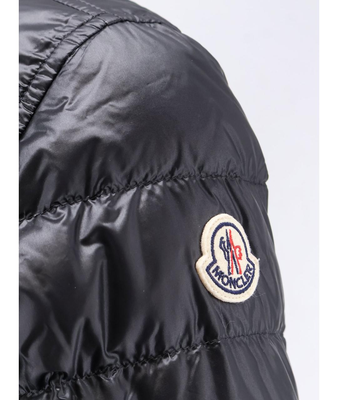 MONCLER Черный полиамидовый пуховик, фото 3