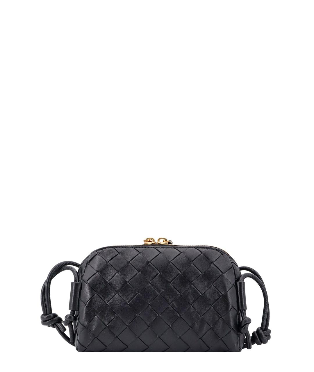 BOTTEGA VENETA Черная кожаная сумка через плечо, фото 2