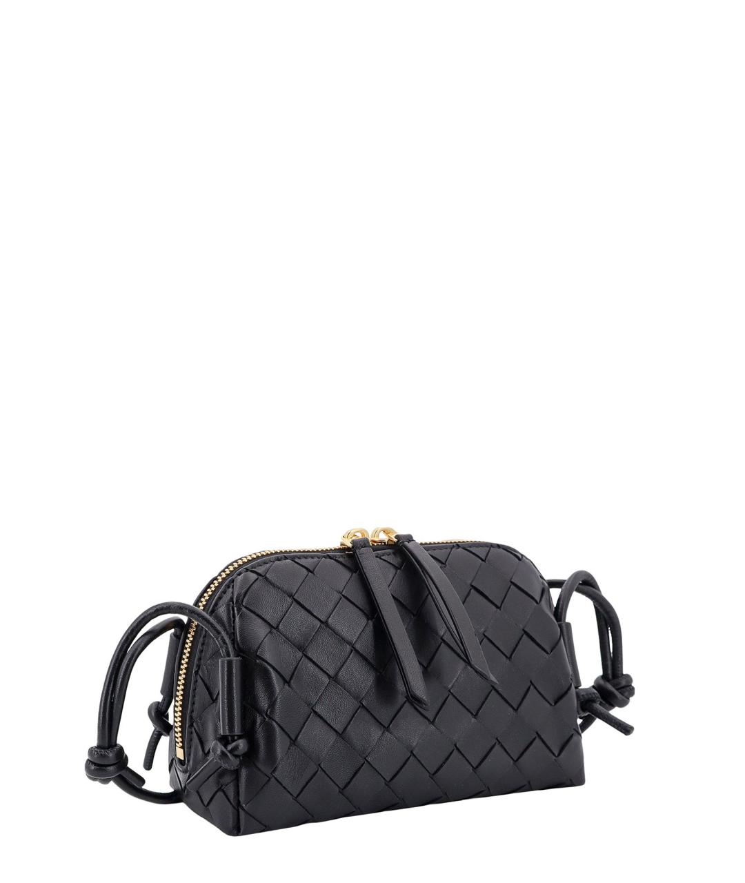 BOTTEGA VENETA Черная кожаная сумка через плечо, фото 3