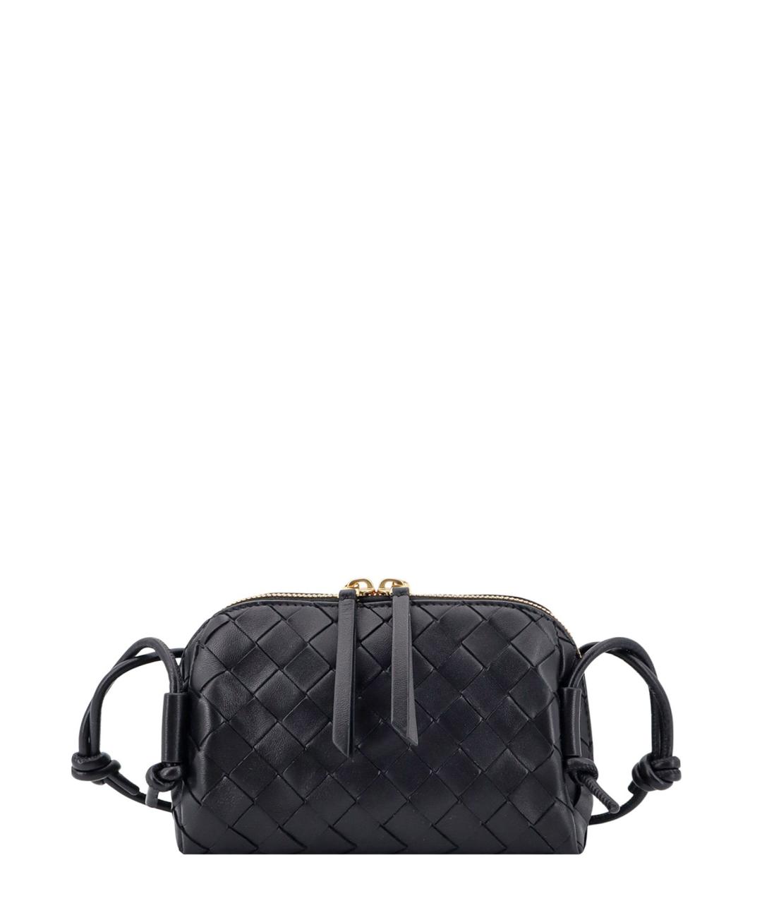 BOTTEGA VENETA Черная кожаная сумка через плечо, фото 1