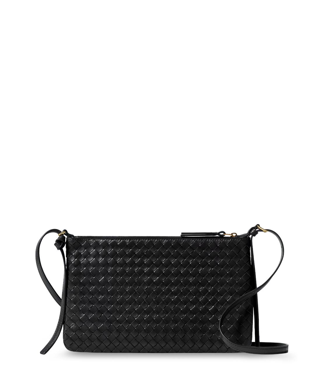 BOTTEGA VENETA Черная кожаная сумка через плечо, фото 2