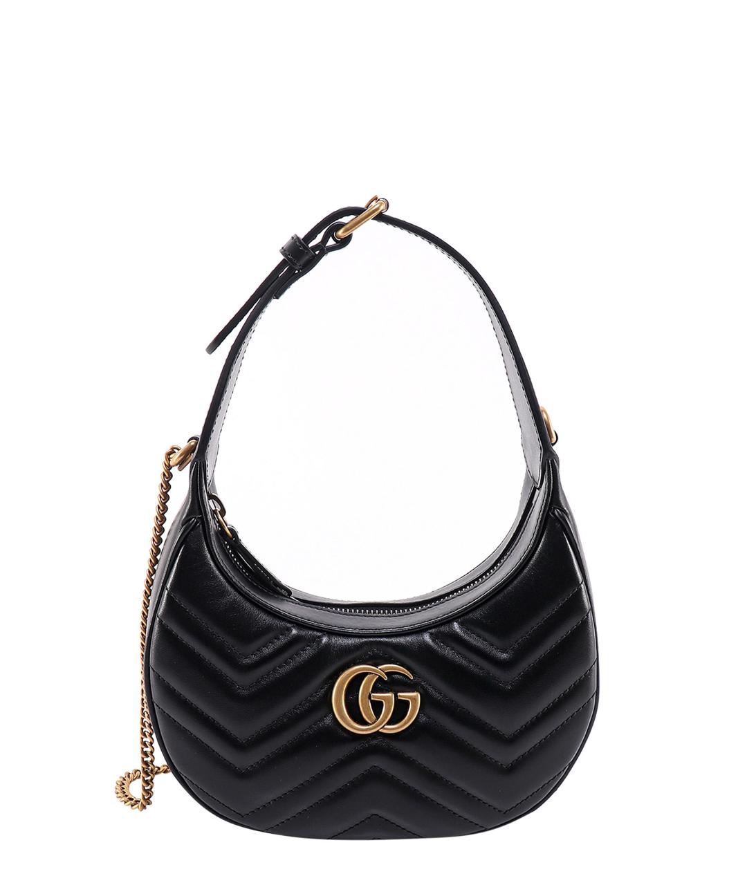 GUCCI Черная кожаная сумка через плечо, фото 1