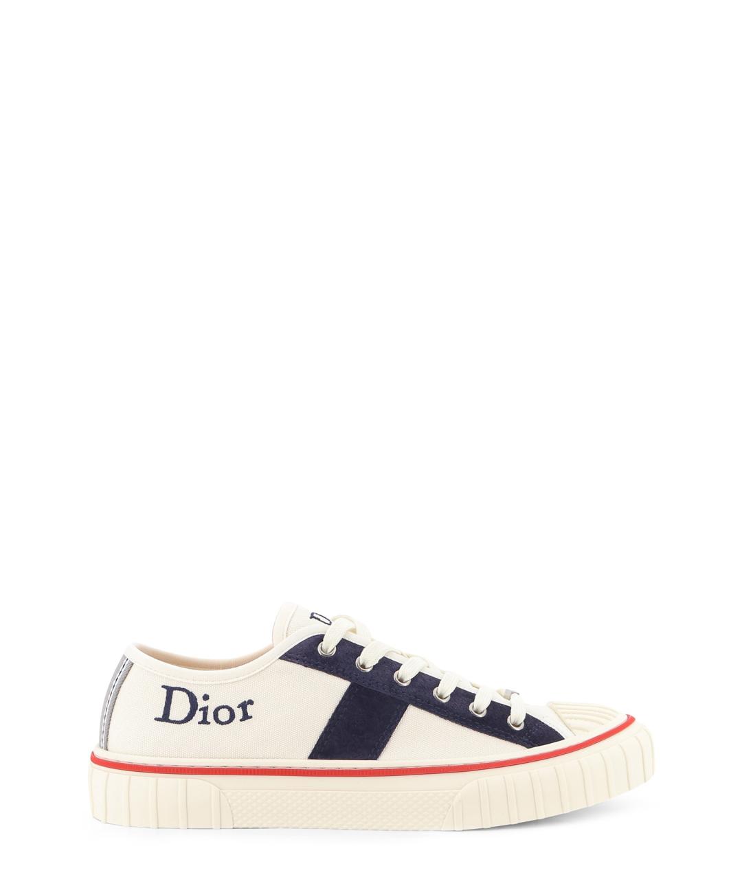 CHRISTIAN DIOR Белые текстильные низкие кроссовки / кеды, фото 1