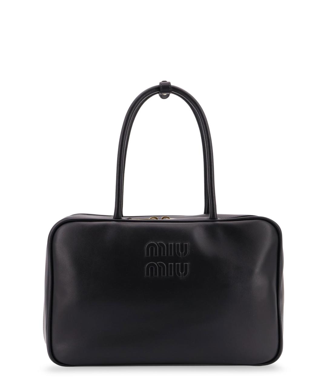 MIU MIU Черная кожаная сумка тоут, фото 1