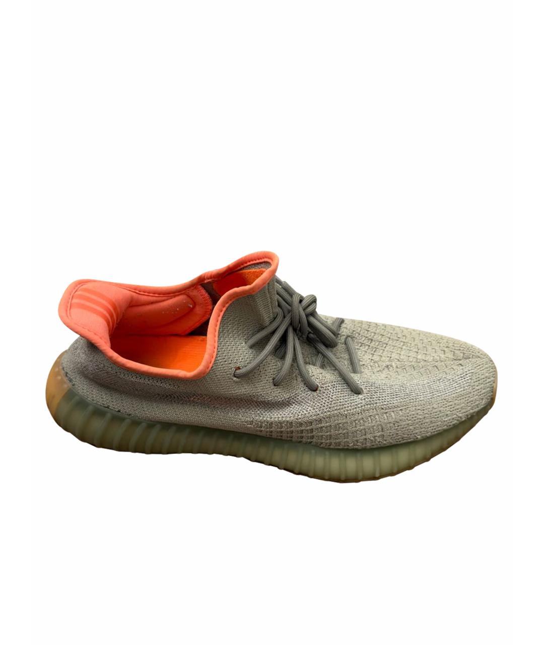 YEEZY Серые текстильные низкие кроссовки / кеды, фото 1