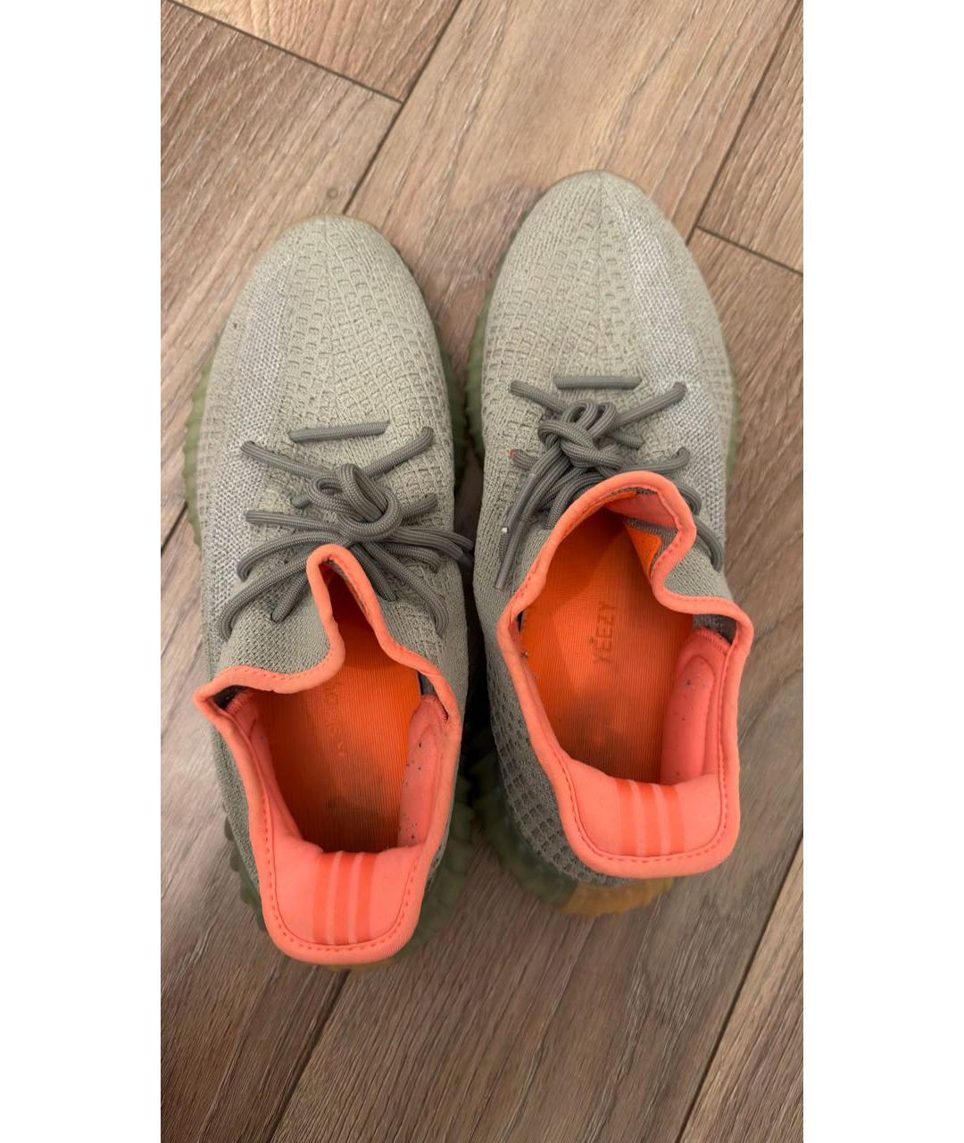YEEZY Серые текстильные низкие кроссовки / кеды, фото 2