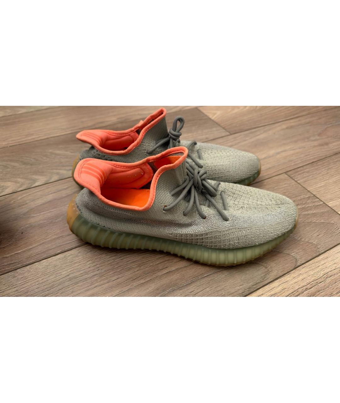 YEEZY Серые текстильные низкие кроссовки / кеды, фото 3