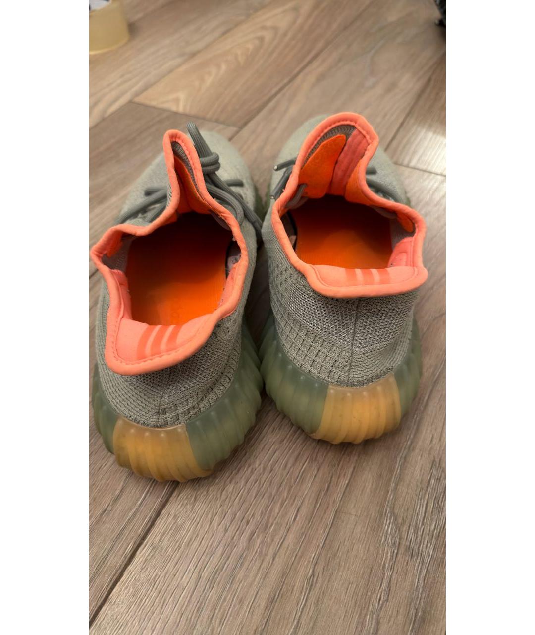 YEEZY Серые текстильные низкие кроссовки / кеды, фото 4