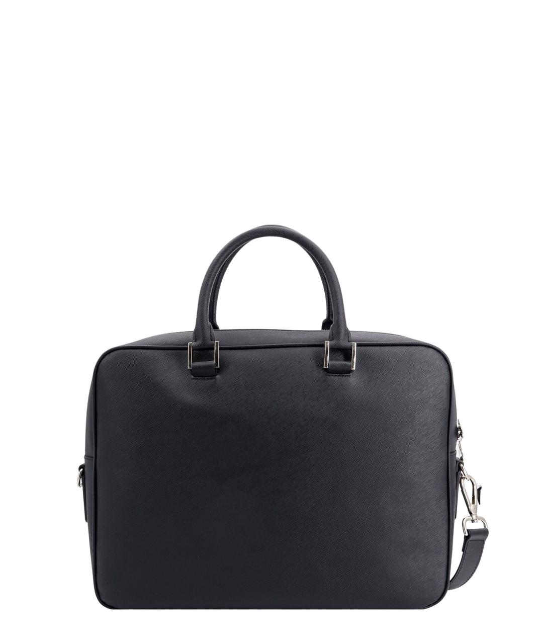 KITON Черный кожаный портфель, фото 2